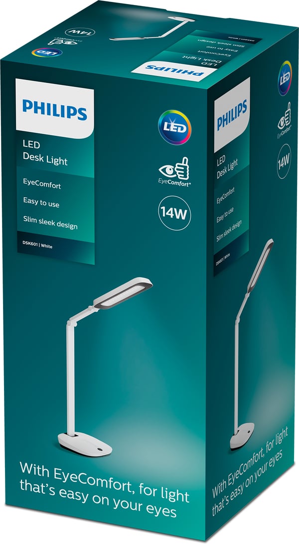 Philips RobotPlus DSK601 -skrivbordslampa, vit