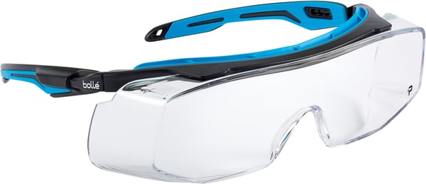 Bollé Tryon OTG -skyddsglasögon, svart/blå/klar