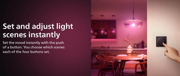 Philips Hue Tap drejeknapkontakt - trykknap, hvid