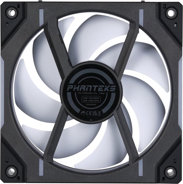 Phanteks D30-120 Omvendt Luftstrøms D-RGB PWM Blæser, sort, 120 mm, 3 stk.