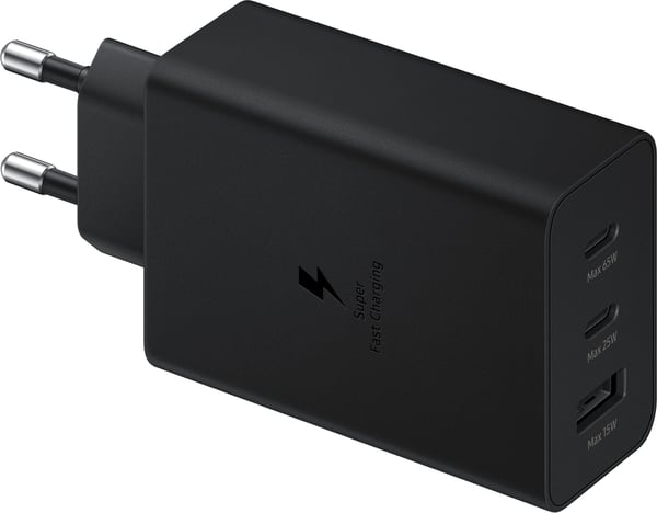 Samsung Trio Charger 65W -strömförsörjning, svart