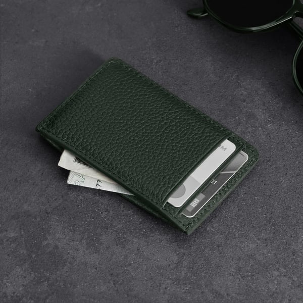 Woolnut Leather Card Holder -kortholder, grøn
