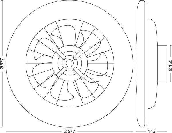 Philips Amigo Flat Fan Ceiling IR RD 25W+60W -ventilatorlampe, hvid