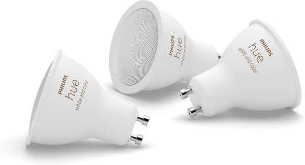 Philips Hue -LED-smartlampa, BT, Vit och färg ambiance, GU10, 4,2 W, 3-pack