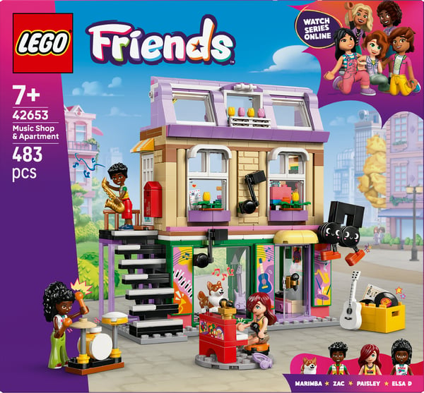LEGO Friends 42653 - Musikaffär och bostad