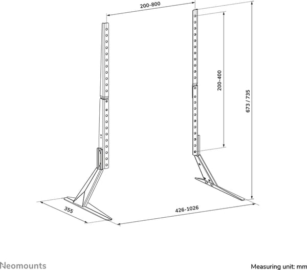 Neomounts DS45-430BL19 TV-bordställ för 23-75" skärmar, svart