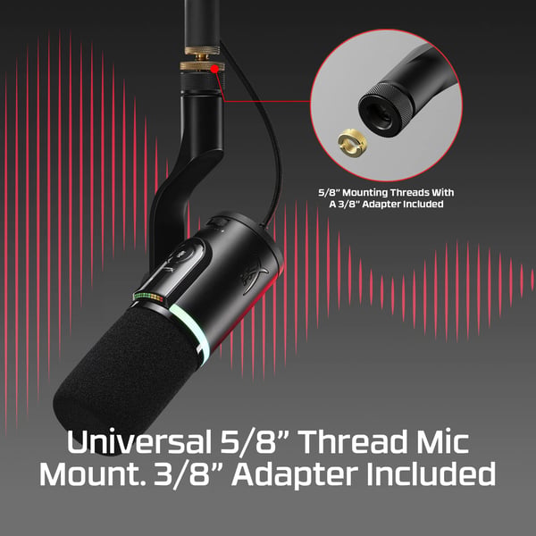 HyperX Flipcast USB/XLR-mikrofon, svart