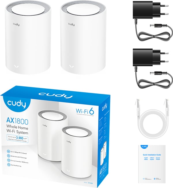 Cudy M3000 WiFi 6 -Mesh-system, 2-pack