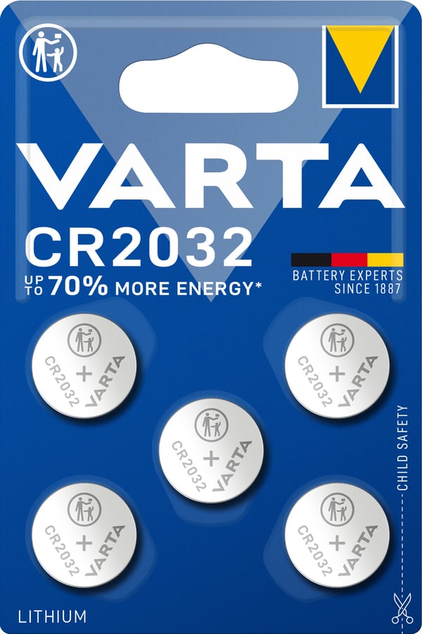 Varta CR2032 -batteri, 3 V, 5 stk, lithium