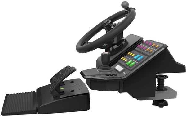 Logitech Saitek Farm Sim Controller -traktorsreglage, pedaler och sidopanelens kontrollenhet