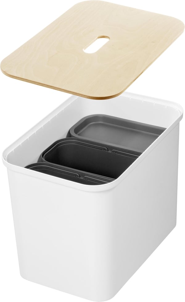 SmartStore Collect -sorteringsset med trälock, 76 L, vit