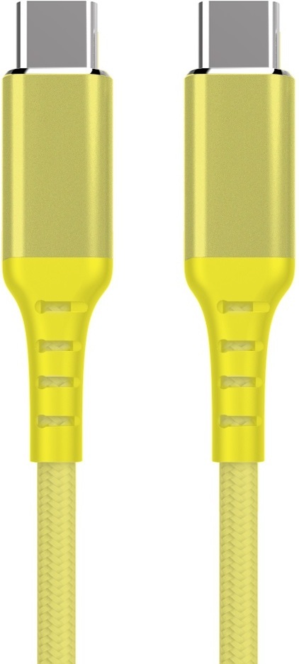 Fuj:tech USB-C - USB-C -kabel, 2 m, gul