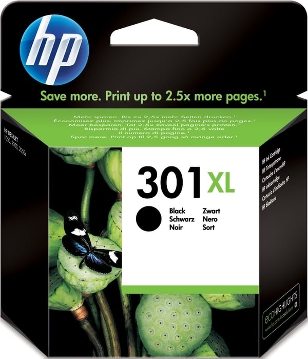 HP 301XL -bläckpatron, svart