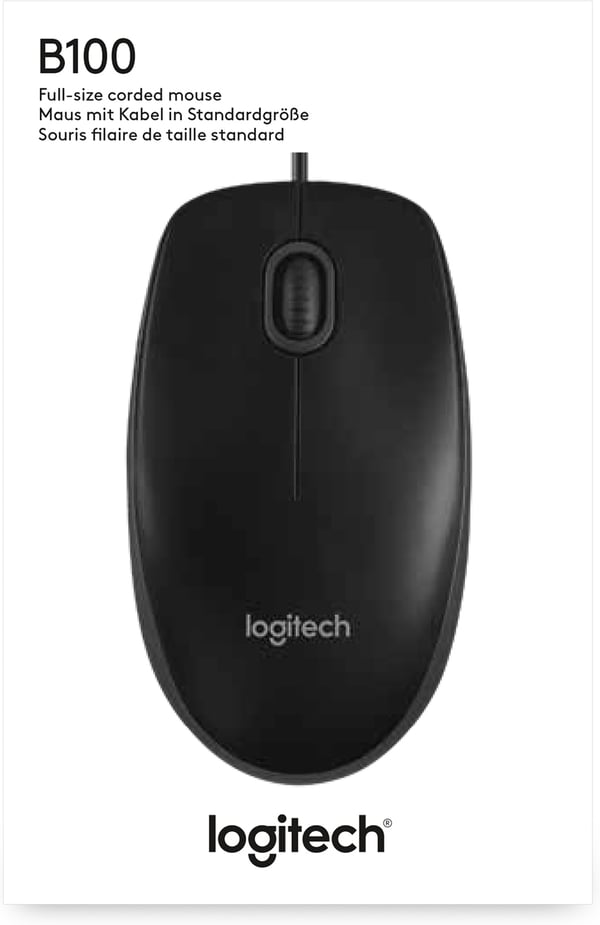 Logitech B100 -mus til erhvervsbrug, sort