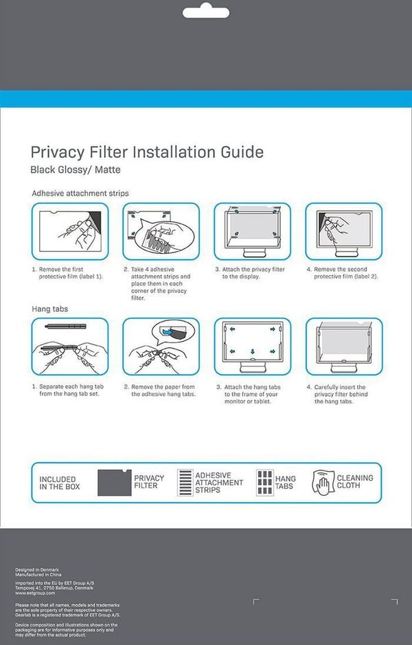 Gearlab Integritetsfilter 23" 16:9 - dataskyddsskydd