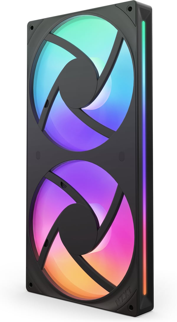 NZXT F280 RGB CORE-blæser, 2 * 140 mm, sort