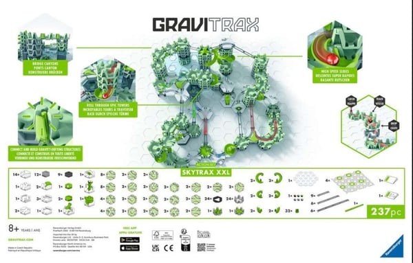 GraviTrax Action-Set Skytrax XXL, kulbana, 237 delar