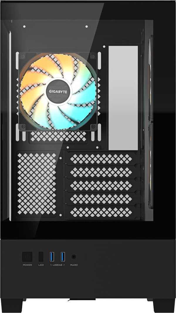 Gigabyte Panoramic GB-C201P M-ATX Mid-Tower chassi, svart
