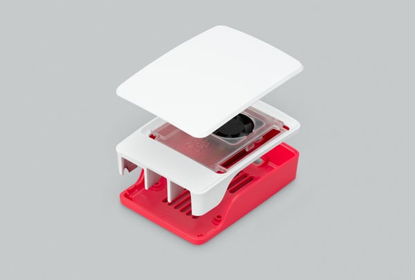 Raspberry Pi-fodral för Pi 5, röd/vit