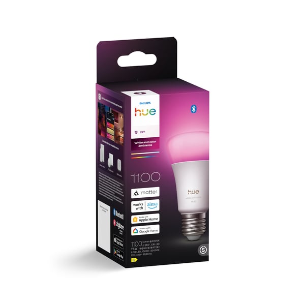 Philips Hue LED-smartlampa, White and color ambiance, E27, 1100 lm