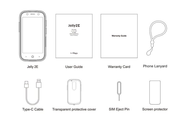 Unihertz Jelly 2E telefon, 64/4 GB, silver (2025)