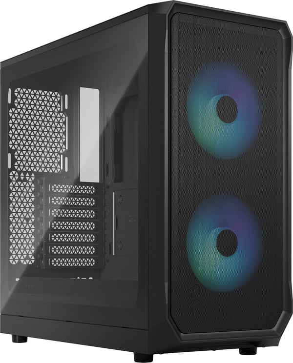 Fractal Design Focus 2 RGB Svart TG Klar Tint ATX-chassi med fönster, svart