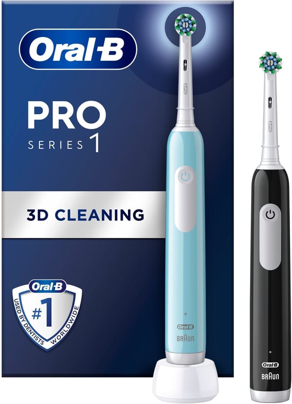 Oral-B Pro Series 1 Duo Pack -elektrisk tandborste, svart / blå