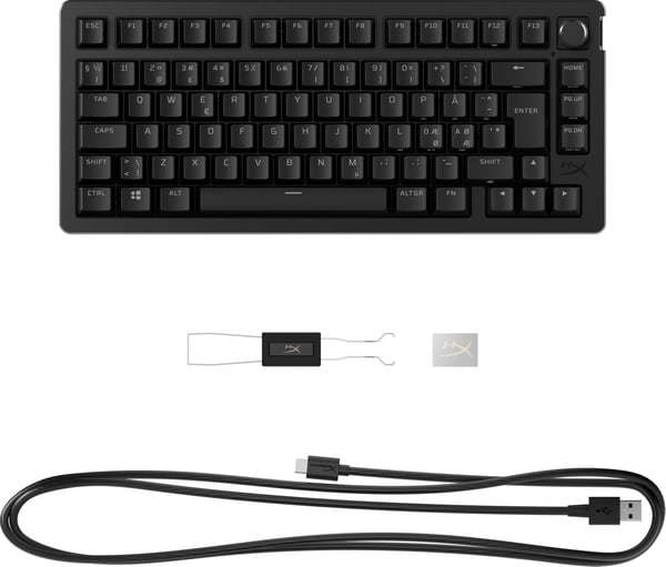 HyperX Alloy Rise 75 -speltangentbord, HyperX Linear -brytare, svart