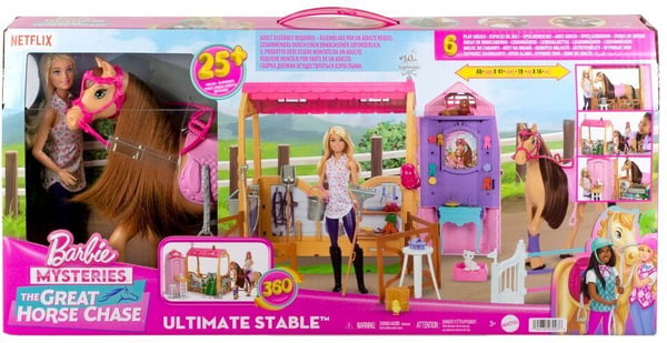 Barbie Ultimate Stald - Rideskole, dukke og pony - legetøjssæt