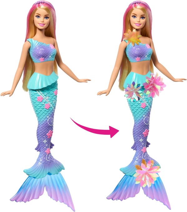 Barbie Blommande Sjöjungfru mode-docka, lila