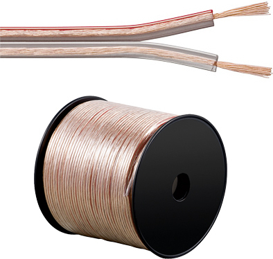 Goobay højttalerkabel, 2x0,75mm, 100m rulle, gennemsigtig