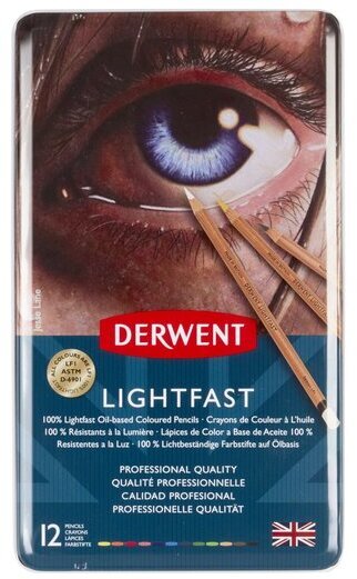 Derwent Lightfast -färgpennsset 12 stycken