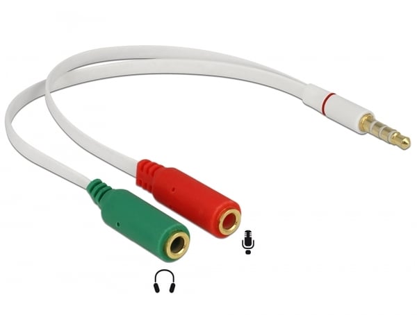 DeLOCK 4-stifts TRRS CTIA-adapter för hörlursmikrofon