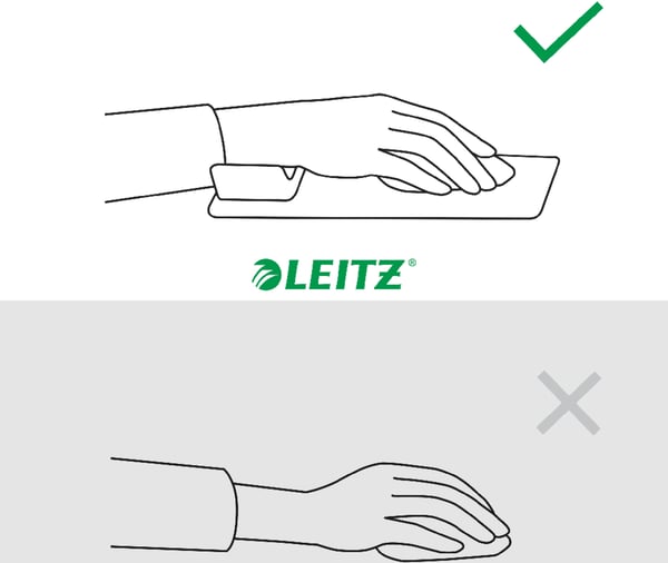 Leitz Ergo musmatta med justerbart handledsstöd, mörkgrå
