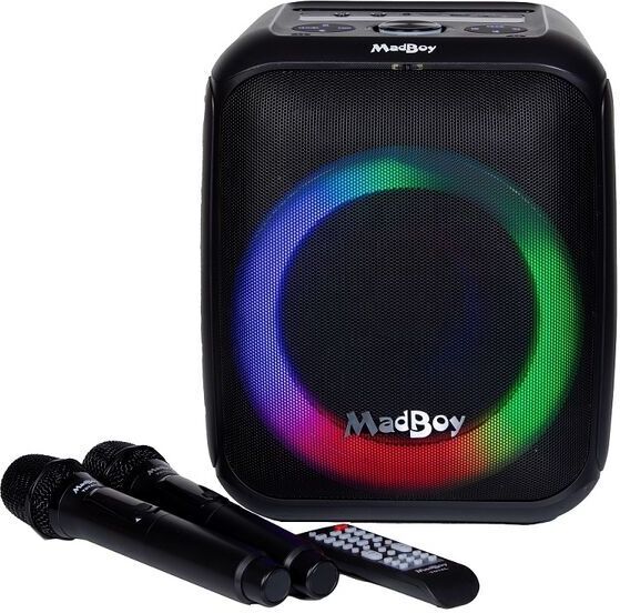 MadBoy TOTAL S batteridriven karaokenhet med trådlösa mikrofoner