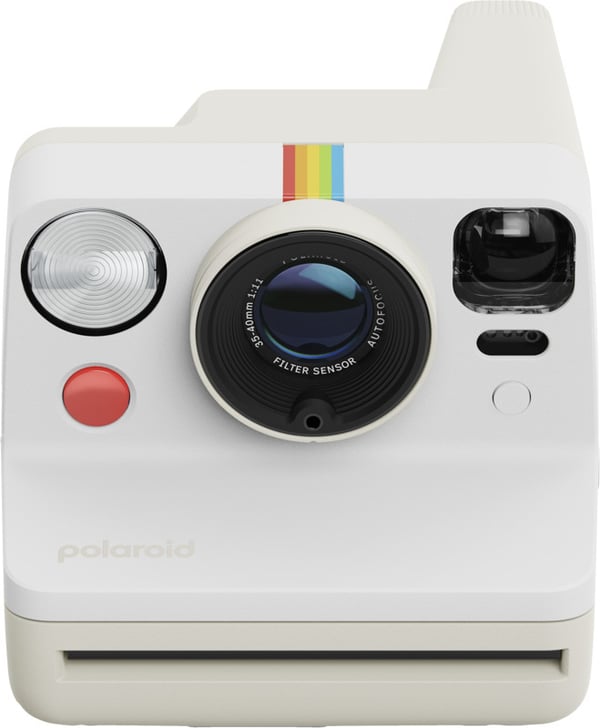 Polaroid Now Gen 3 direktkamera och färgfilm, 8 bilder, Pebble White
