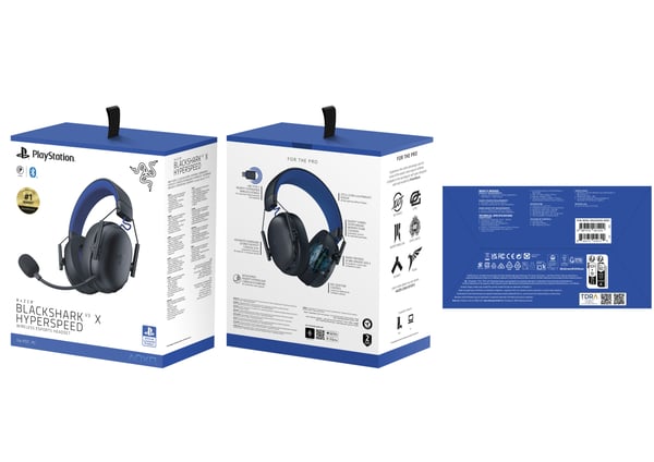 Razer Blackshark V3 X Hyperspeed trådlösa gaming-headset Playstation Edition, svart