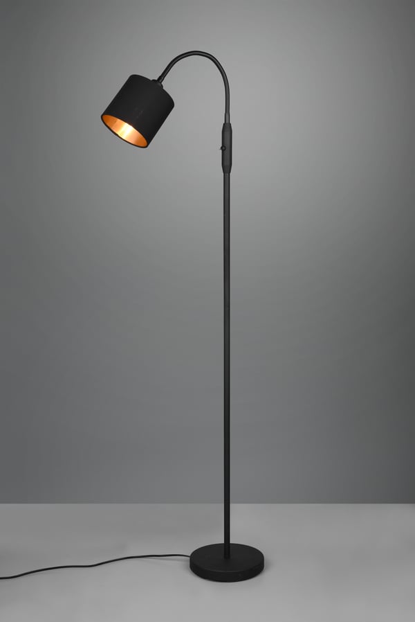Trio Tommy - gulvlampe, 1-delt, E14, mat sort/guld