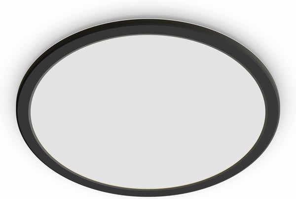 Philips Superslim CL550 -takplafond, rund, svart, 1300 lm, 2700K