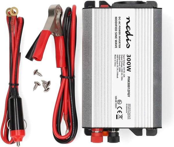 Nedis PIM30012FGY inverter, 12 V, 300 W, modificeret sinusbølge