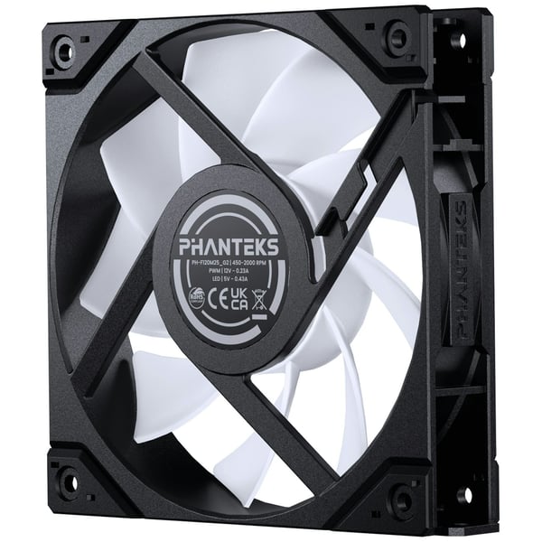 Phanteks M25 Gen2 120 mm PWM DRGB-blæser, sort, 3 stk.