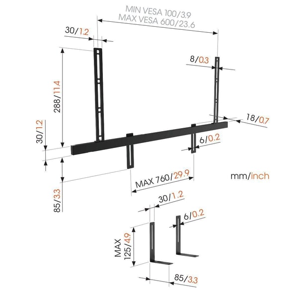 Vogel's SOUND 3550 Universal Sound Bar-fäste