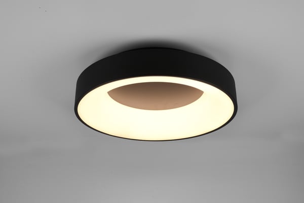 Trio Girona - LED-loftlampe, 45 cm, sort, 3100 lm, 3000 K, switch-dæmper