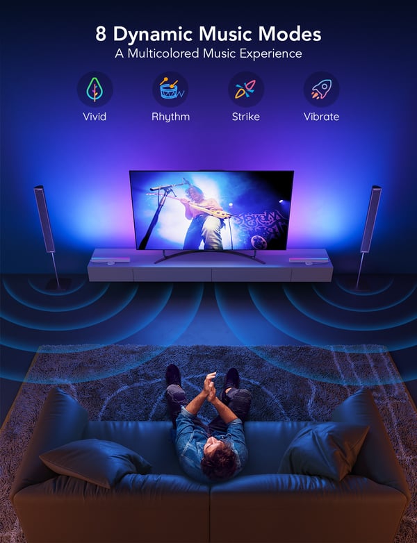 Govee RGBIC TV-lysstribe smart belysning, 40 - 70" TV-apparater