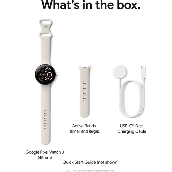 Google Pixel Watch 3 LTE -smartklocka, 45 mm, Obsidian / Matt Svart