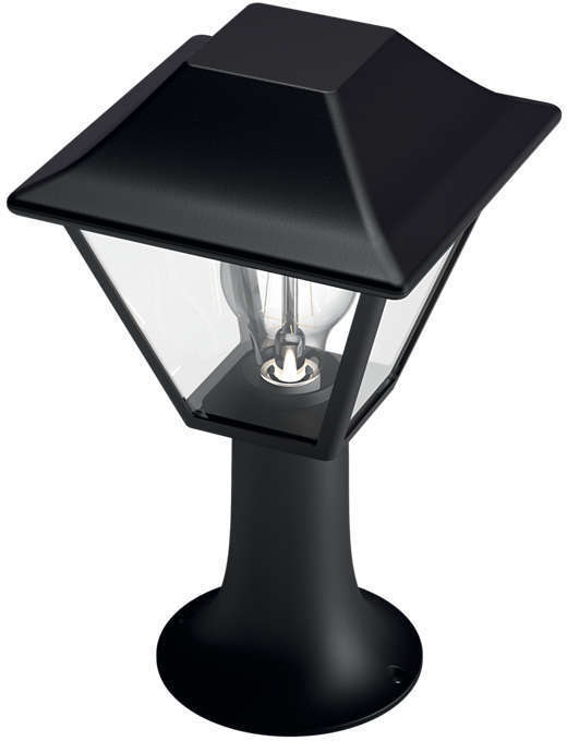 Philips Alpenglow - stolpelampe, E27, sort, kort