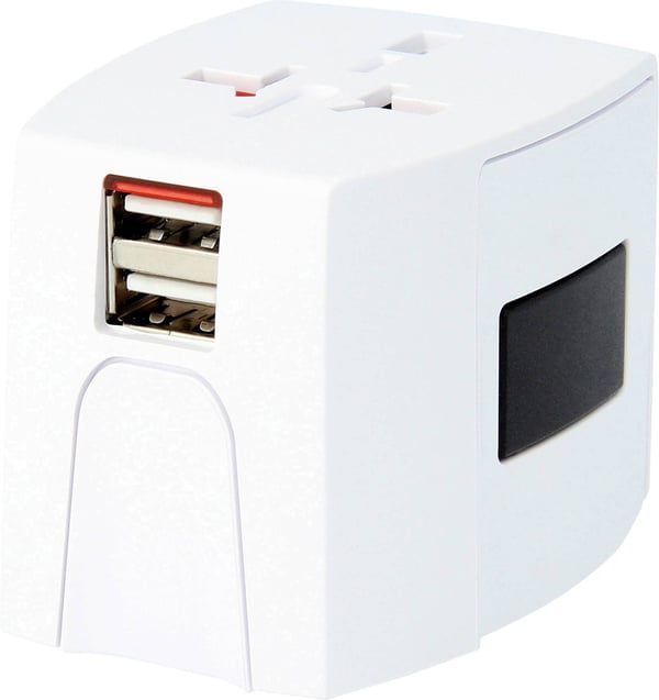 SKROSS MUV USB 2xA -resedelsadapter med två USB-portar