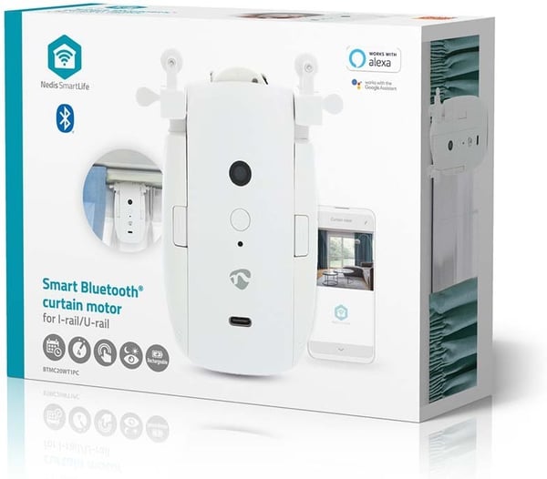 Nedis SmartLife Gardinrobot - gardinstyrning, I/U-skena