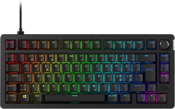 HyperX Alloy Rise 75 -speltangentbord, HyperX Linear -brytare, svart
