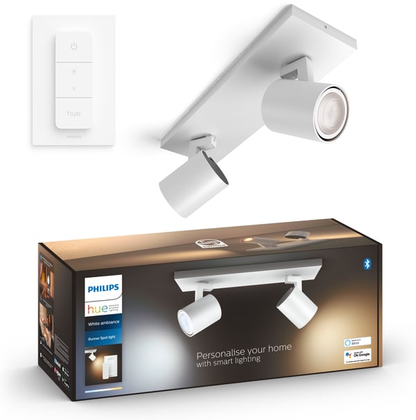 Philips Hue Runner hvid ambiance -smart spotlights, 2-delt, hvid, BT, 2 x 4,2 W